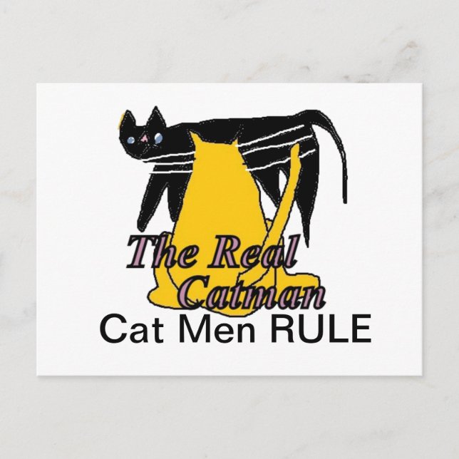 Postal Cartão de Regra de Homens de Cat (Frente)