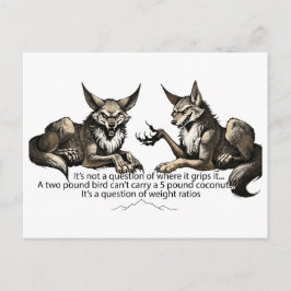 Postal Cartão de Relações de Peso de Lobo Engraçado