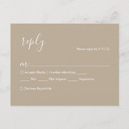 Postal Cartão de Resposta de Casamento Boho, Opções de Re