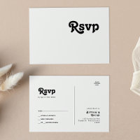 Cartão de Resposta de Casamento com Letreiramento