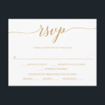 Postal Cartão de Resposta de Casamento em Ouro Minimalist<br><div class="desc">Personalize facilmente este lindo cartão de resposta de casamento com as informações do seu casamento. Seus convidados podem fazer suas escolhas e enviar rapidamente pelo correio! Veja a coleção completa para mais itens correspondentes!</div>
