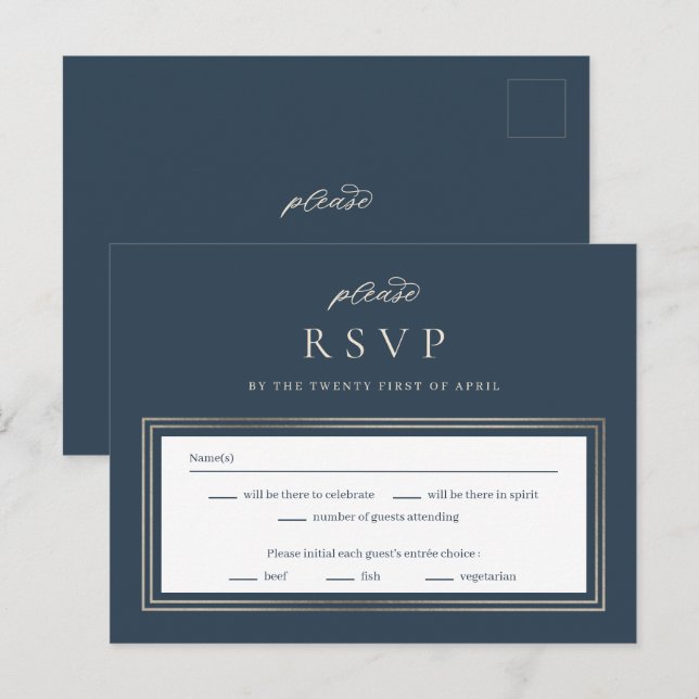 Postal Cartão de Resposta de RSVP de Casamento de Frontei (Frente/Verso)