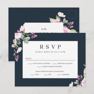 Postal Cartão de Resposta de RSVP de Casamento Floral Jar