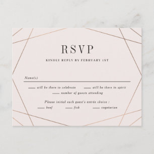Postal Cartão de Resposta de RSVP de Casamento Geo