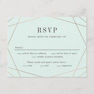 Postal Cartão de Resposta de RSVP de Casamento Geo