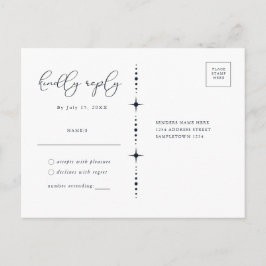 Postal Cartão de Resposta do Sol e Lua Celestial