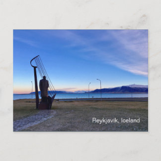 Postal Cartão de Reykjavik Islândia com escrita
