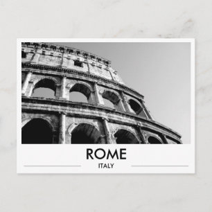 Postal Cartão de Rome Itália Colosseum Foto Preto e Branc