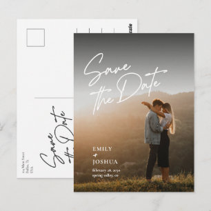 Postal Cartão de Salvar a Data de Casamento com Foto Mini