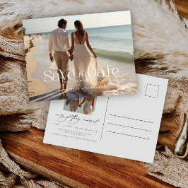 Postal Cartão de Salvar a Data de Casamento com Fotografi