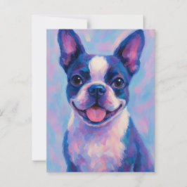 Postal Cartão de Saudação Boston Terrier - Placa de Vazio