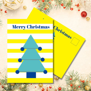 Postal Cartão de Saudação Colorida da Árvore de Natal Bri