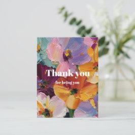 Postal Cartão de Saudação com Pintura Floral Vibrante em 