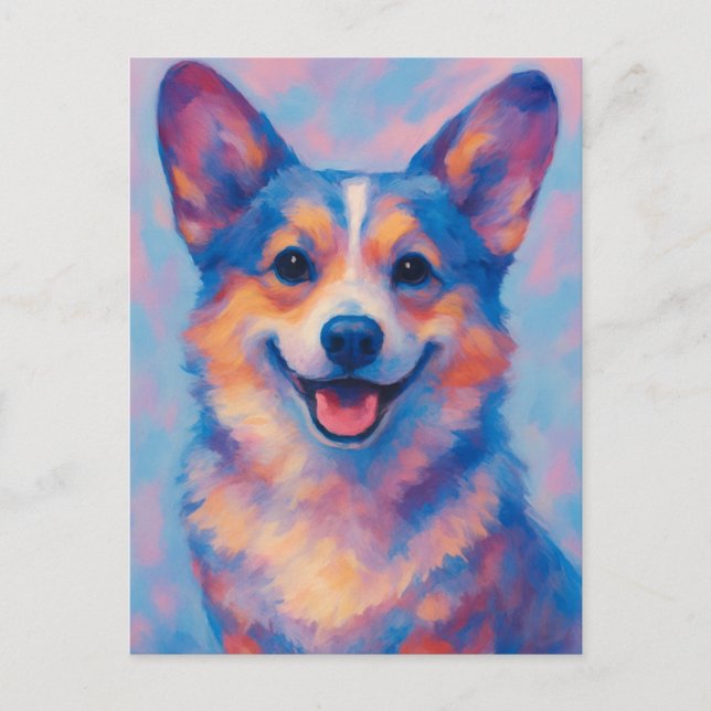 Postal Cartão de Saudação Corgi (Frente)