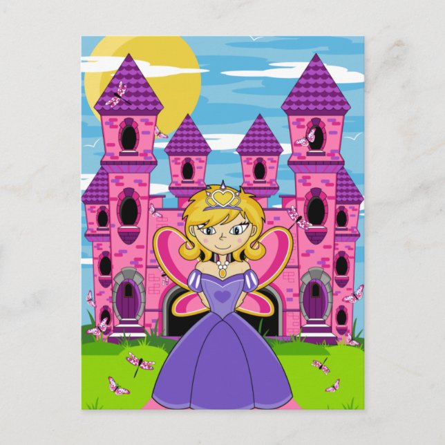 Postal Cartão de Saudação da Fada Fátea Princesa (Frente)