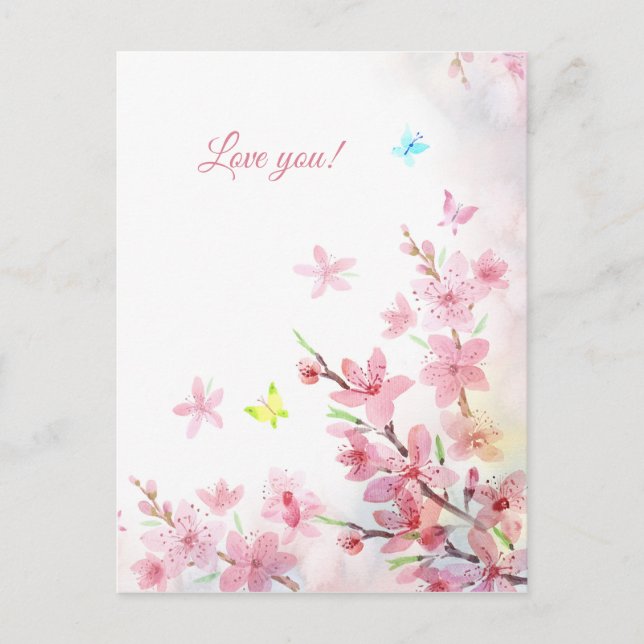 Postal Cartão de saudação da Sakura da primavera (Frente)