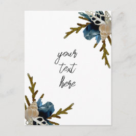 Postal Cartão de saudação de buquê floral marinho folgado