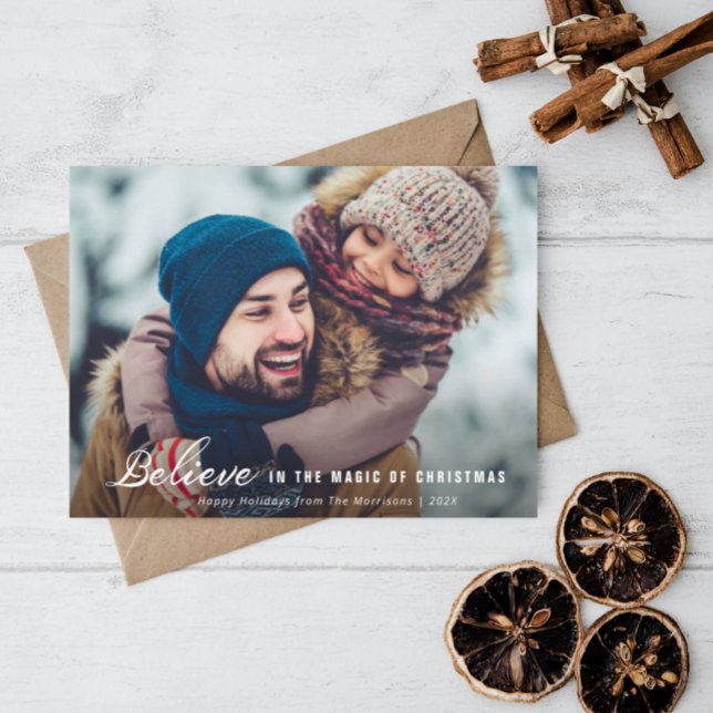 Postal cartão de saudação de natal com foto de script mín (Criador carregado)