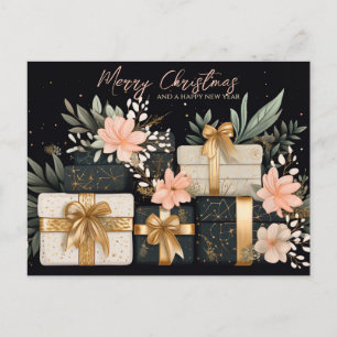 Postal Cartão de Saudação de Natal Festivo e elegante
