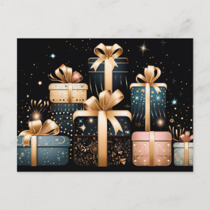 Postal Cartão de Saudação de Natal Festivo e elegante