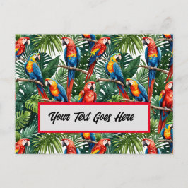 Postal cartão de saudação de pássaro-papagaio tropical fá