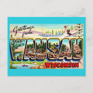 Postal Cartão de Saudação de Wausau Wisconsin