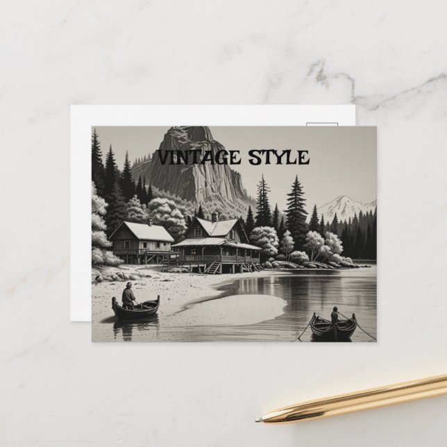 Postal Cartão de Saudação Elegante para Qualquer Ocasião (Frente/Verso In Situ)