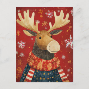 Postal Cartão de Saudação Festivo de Reindet de Natal
