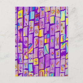 Postal Cartão de Saudação Sharple Purple Bricks