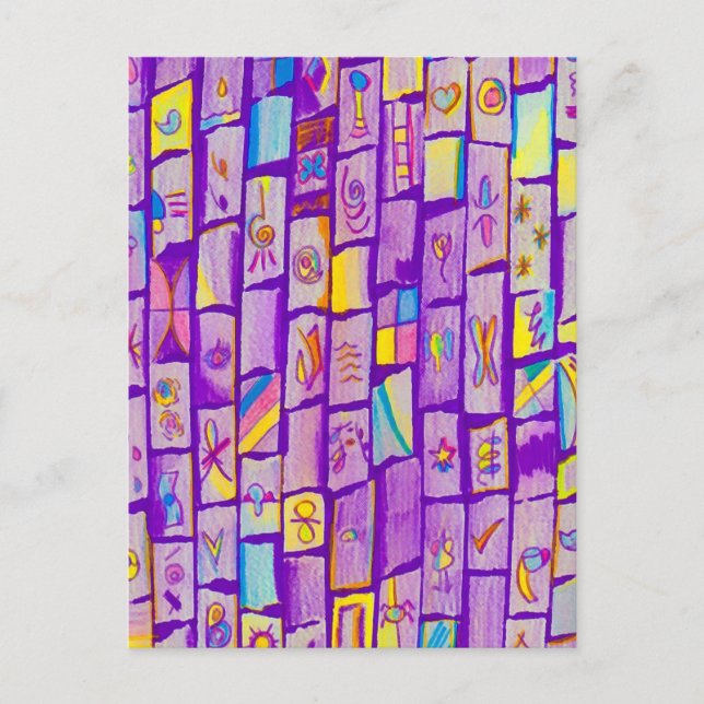 Postal Cartão de Saudação Sharple Purple Bricks (Frente)