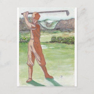 Postal Cartão de Saudação Vintage Golf