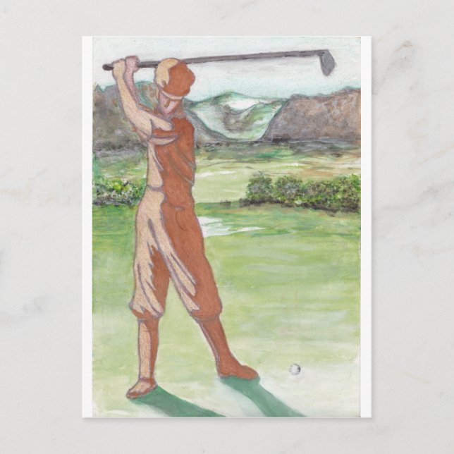 Postal Cartão de Saudação Vintage Golf (Frente)