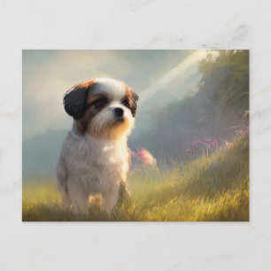 Postal Cartão de Saudações de Shih Tzu
