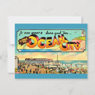 Postal Cartão de Saudações Retro Ocean City NJ