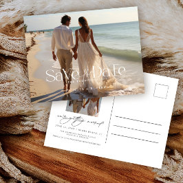 Postal Cartão de Save The Date de Casamento com Fotografi