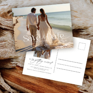 Postal Cartão de Save The Date de Casamento com Fotografi