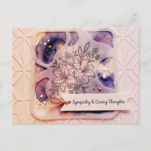 Postal Cartão de Simpatia Floral e Pensamentos Carinhosos