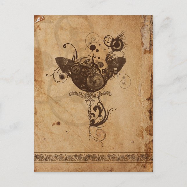 Postal Cartão de Steampunk (Frente)