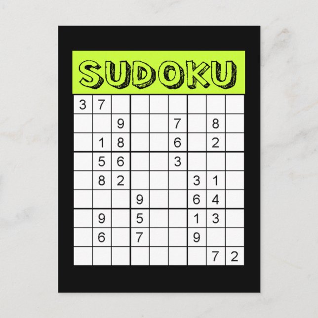 Postal Cartão de Sudoku (Frente)
