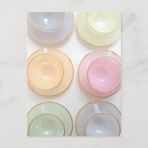 Postal Cartão de Taça Daîly Girly Pastel Tea Cup