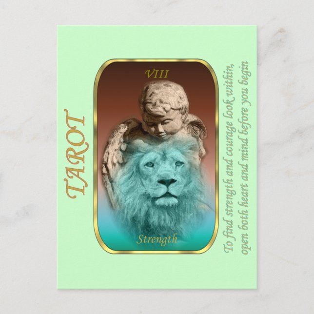 Postal Cartão de Tarô - Força (Frente)