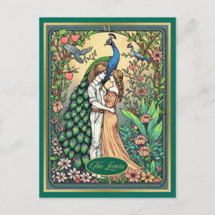 Postal Cartão de Tarot Art Nouveau, Os Amantes