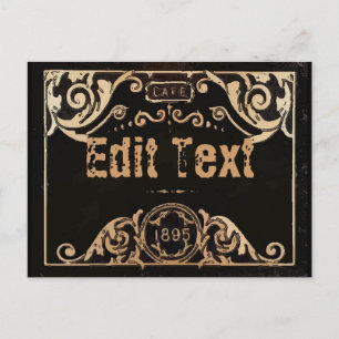 Postal Cartão de Texto Editar Etiqueta Vintage Antigo