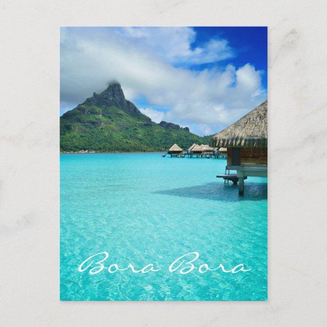 Postal Cartão de texto vertical Bora Bora Bora (Frente)
