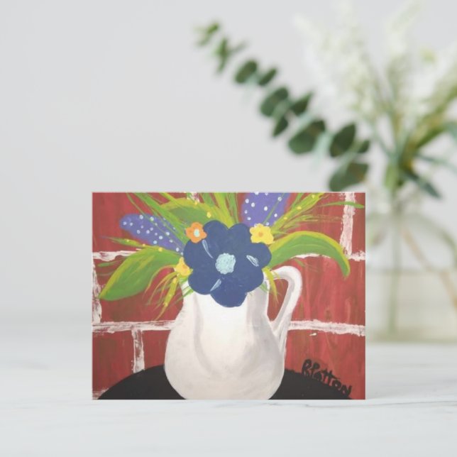 Postal Cartão de Vaso de Tijolo 5x7 (Em pé/Frente)