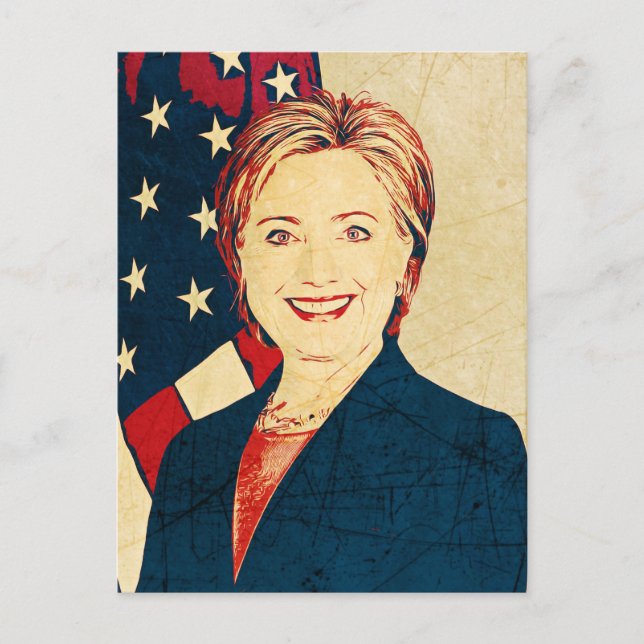 Postal Cartão de Vazio de Pop de Arte Hilary Clinton Mema (Frente)
