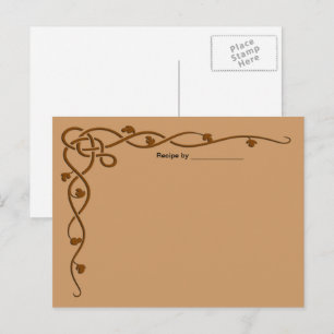 Postal Cartão de Vazio de Receita da Vinha Castanha Folha