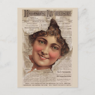 Postal Cartão de venda de pó dentário de Hood 1884