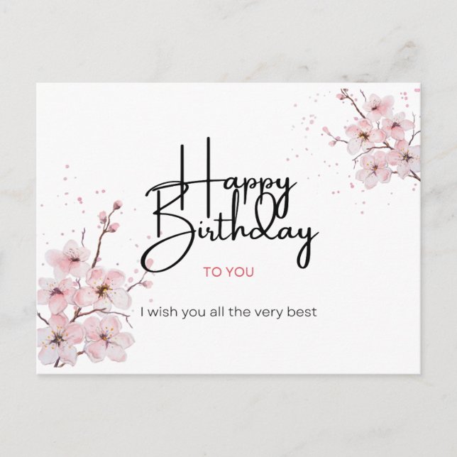 Postal Cartão de votos de feliz aniversário (Frente)