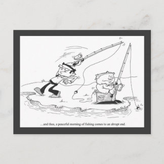 Postal Cartão - desenhos animados da pesca - extremidade